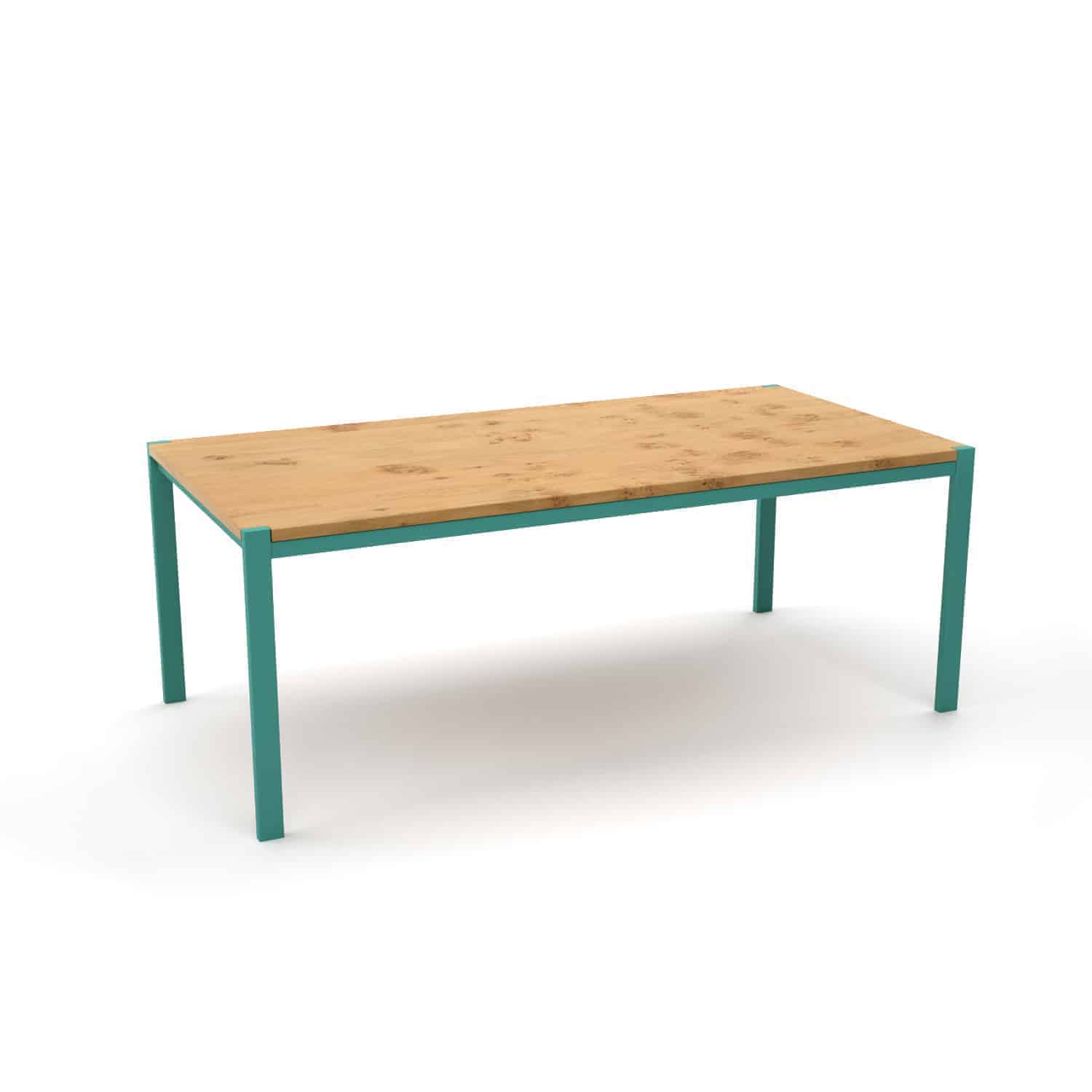 Tisch Ferrum 002 (Holz, Metall, Eiche, türkis, Esstisch ...