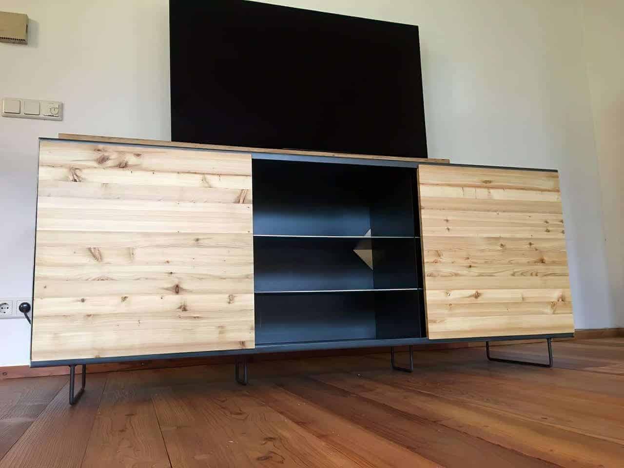 kommode-sideboard-breit-holz-schwarz-flur-grau-metall-wohnzimmer-modern-design-massivholz-laerche-mit-schiebetueren-industrial-stahl-stahlzart-nach-mass
