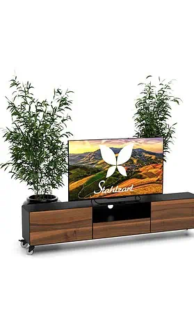 tv-lowboard-schwarz-holz-nussbaum-industrial-200-cm-massivholz-wohnzimmer-modern-design-mit-schubladen-klappe-rollen-dot-2-stahlzart